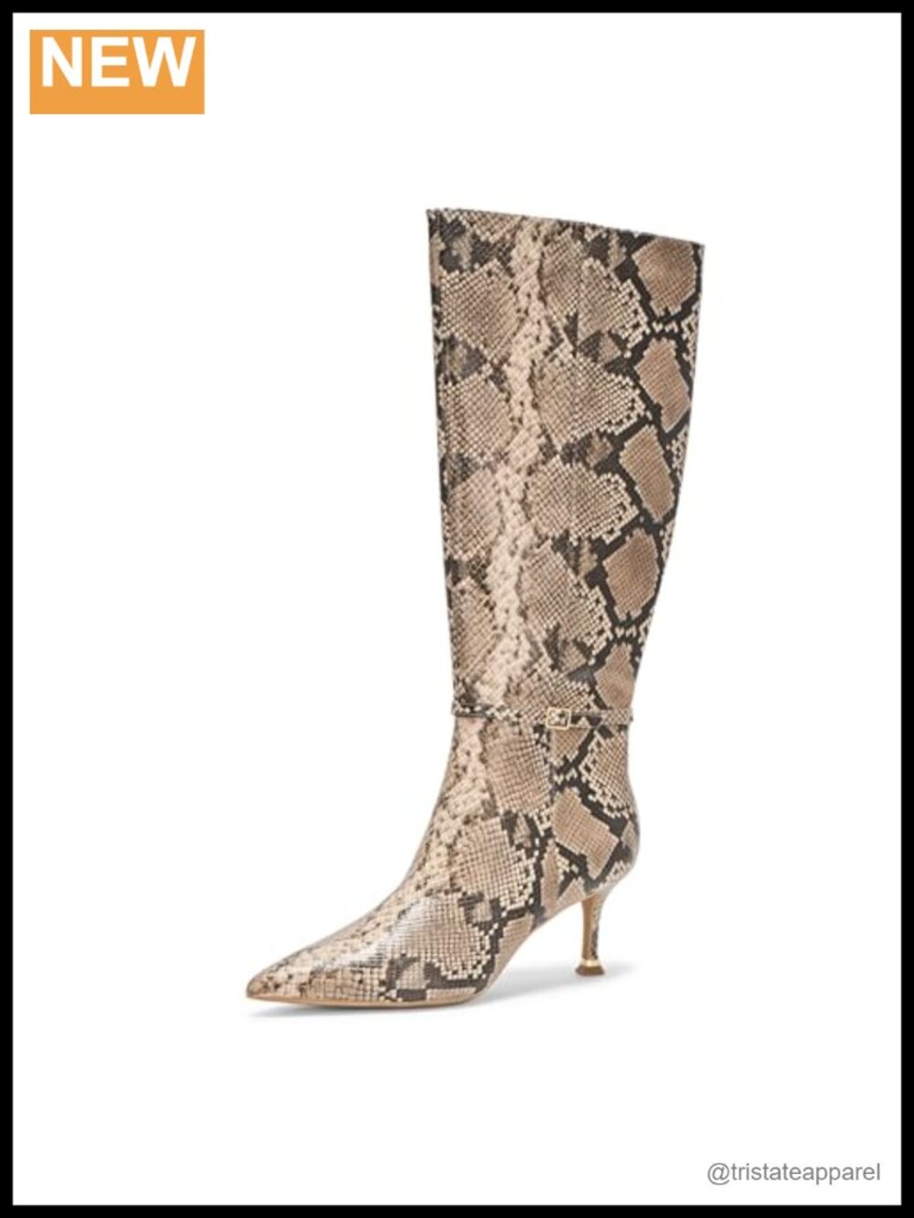 Knee High Boots Pointed Toe Stiletto Heel Inside Zip Comfort Insole Faux Leather